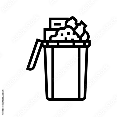medicine containers garbage line icon vector illustration