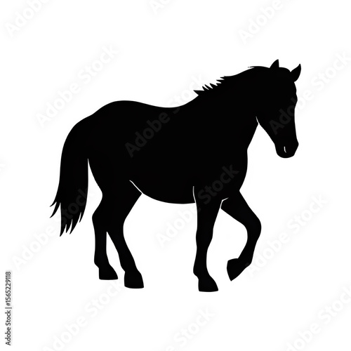 Horse silhouette vector illustration equine animal black and white design