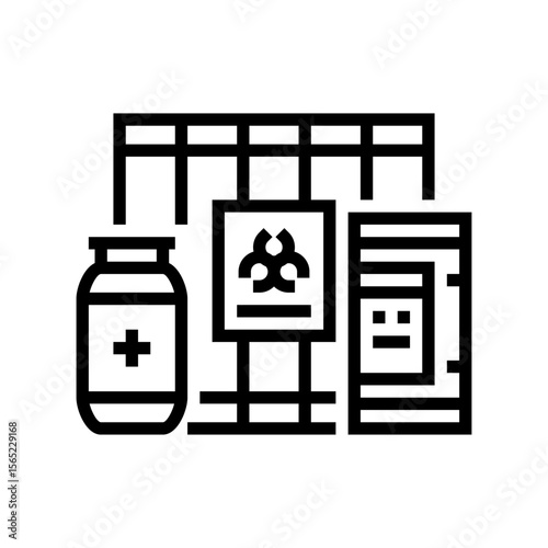 chemicals from pharmaceutical industry line icon vector illustration