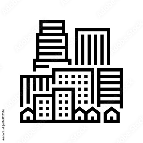 high rise housing line icon vector illustration