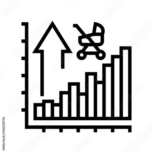 fertility rate chart line icon vector illustration