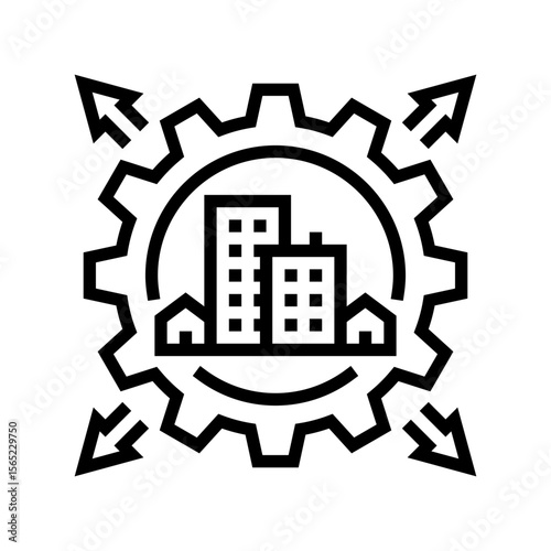 infrastructure expansion line icon vector illustration