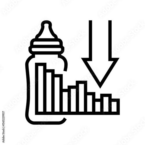 baby formula shortage line icon vector illustration