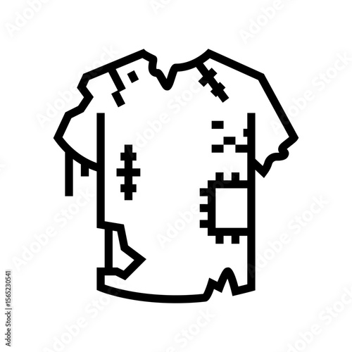 torn clothing icon line icon vector illustration