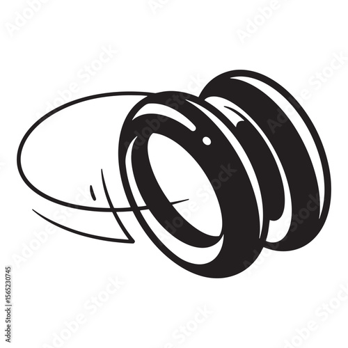 Simple black and white illustration of two car tires and artistic brushstroke details