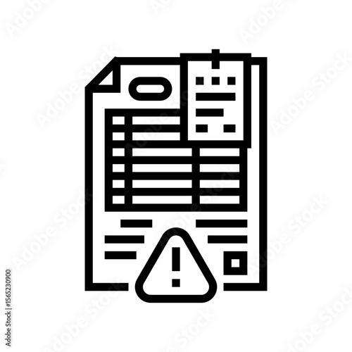 overdue bills line icon vector illustration