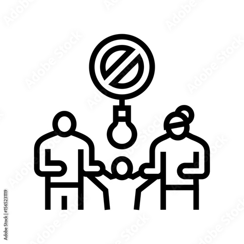 family no electricity line icon vector illustration
