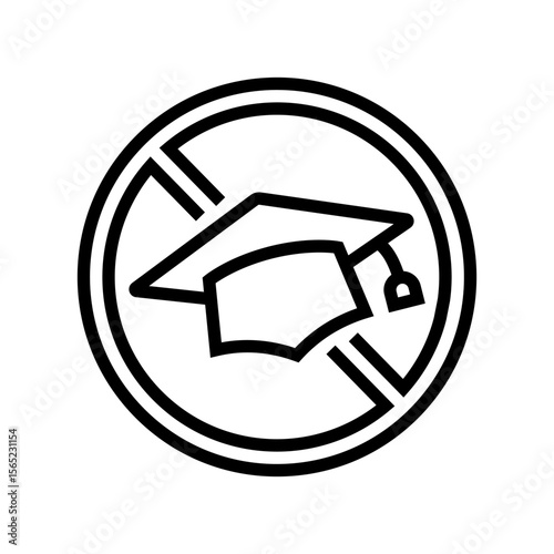 school dropout line icon vector illustration