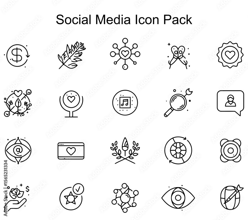 Fototapeta premium Social Media Icon Pack