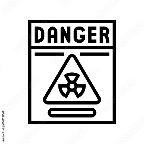 caution radioactive pollution line icon vector illustration