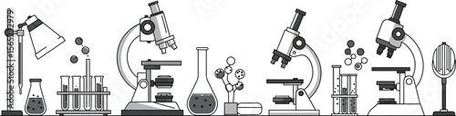 Minimalist Medical Research Lab Vector