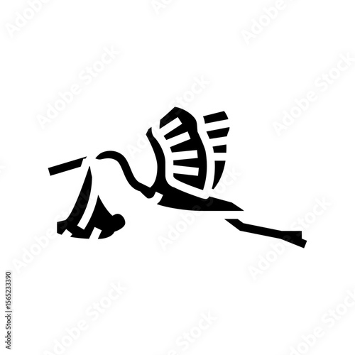 flying stork newborn glyph icon vector illustration