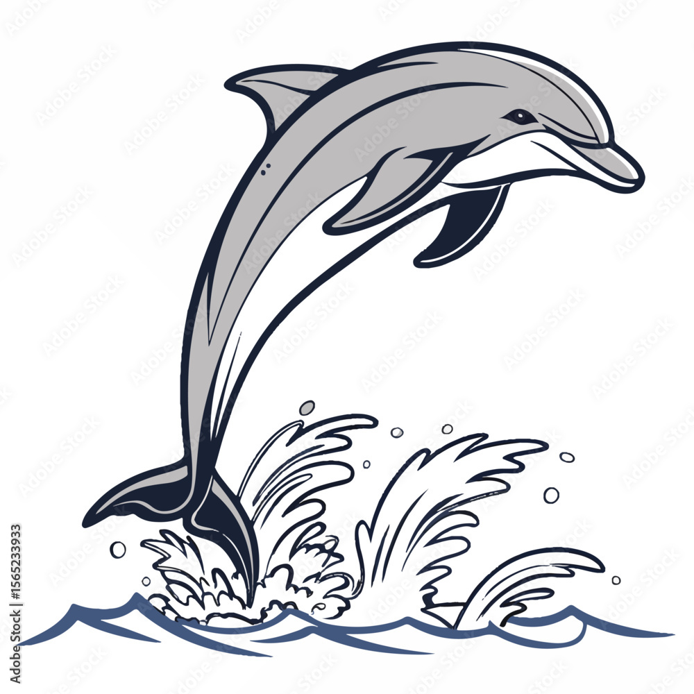 Obraz premium Vector illustration of dolphins