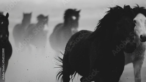 Wild Horses Run Through Plains