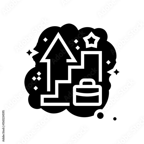 successful career dream glyph icon vector illustration