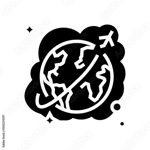 travel world dream glyph icon vector illustration