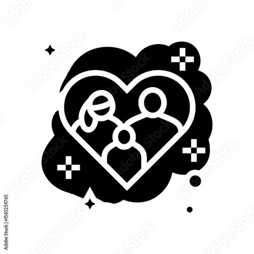 starting family dream glyph icon vector illustration