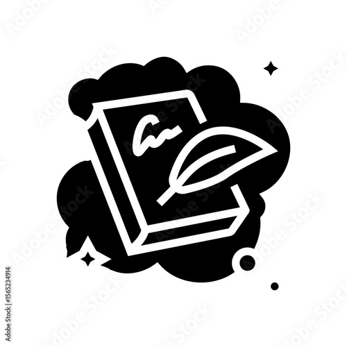 publishing book dream glyph icon vector illustration