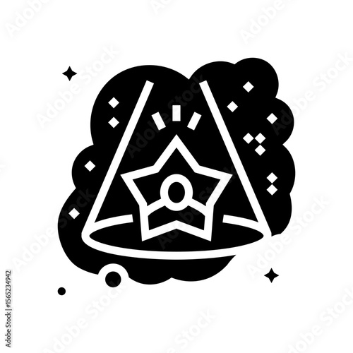 fame recognition dream glyph icon vector illustration