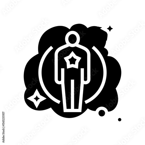meeting celebrity dream glyph icon vector illustration