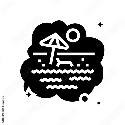 living by beach dream glyph icon vector illustration