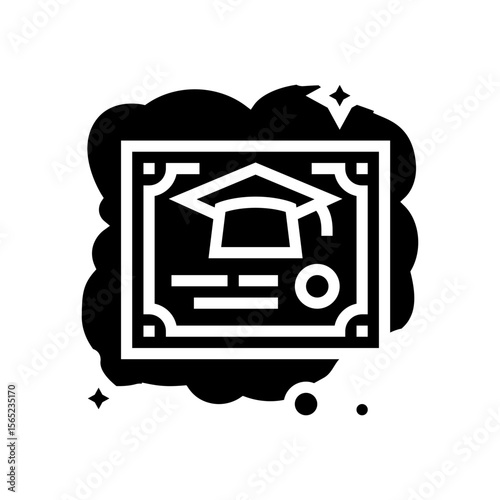 getting degree dream glyph icon vector illustration