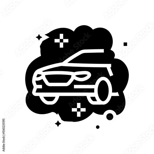 owning luxury car dream glyph icon vector illustration
