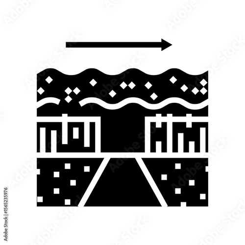 pesticide drift glyph icon vector illustration