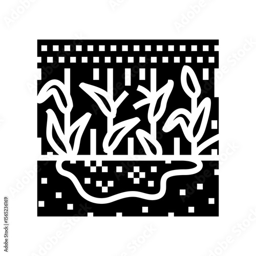 chemical residues soil glyph icon vector illustration