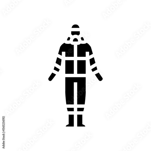 farm worker protective gear glyph icon vector illustration