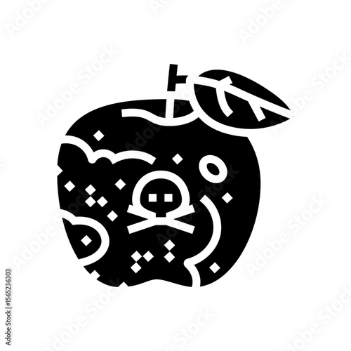 pesticide residue fruit glyph icon vector illustration