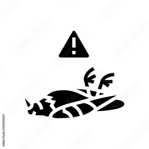 harmful effects birds glyph icon vector illustration