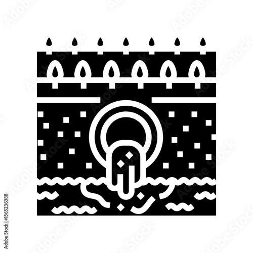 toxic agricultural runoff glyph icon vector illustration