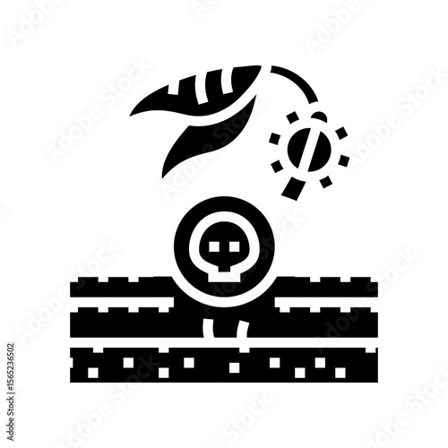 insects dead plant glyph icon vector illustration