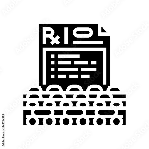 over prescription of medicine glyph icon vector illustration