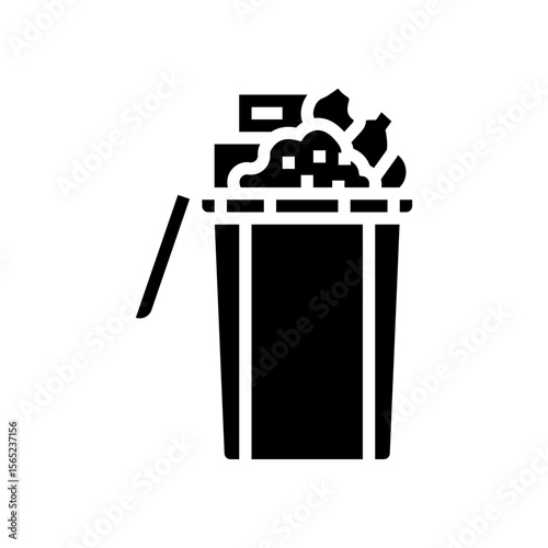 medicine containers garbage glyph icon vector illustration