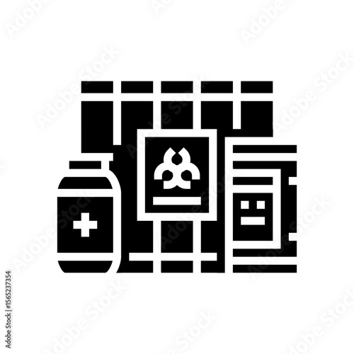 chemicals from pharmaceutical industry glyph icon vector illustration