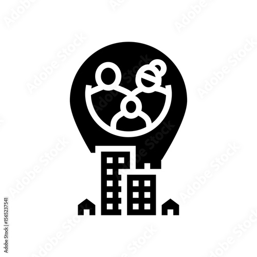 family relocation glyph icon vector illustration