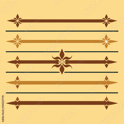 Set of decorative divider elements. text delimiters and scroll elements, ornate vintage frames
