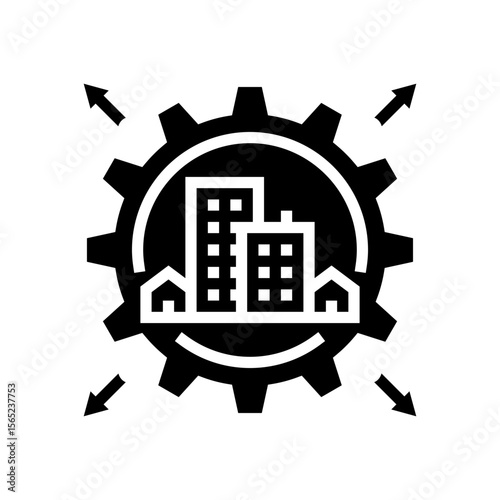 infrastructure expansion glyph icon vector illustration