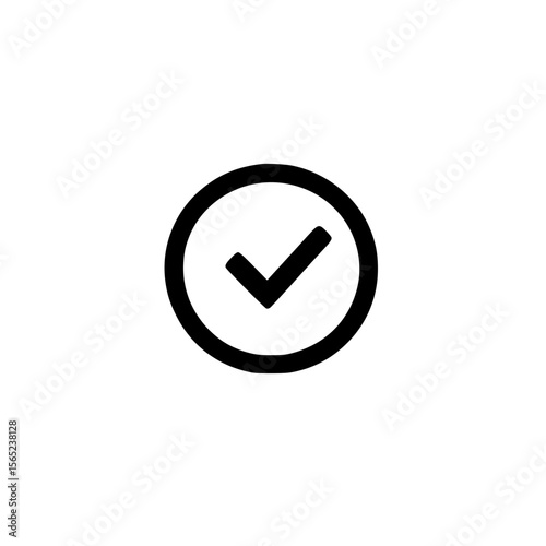 Simple check mark icon illustration representing validation correctness and positive feedback concept

