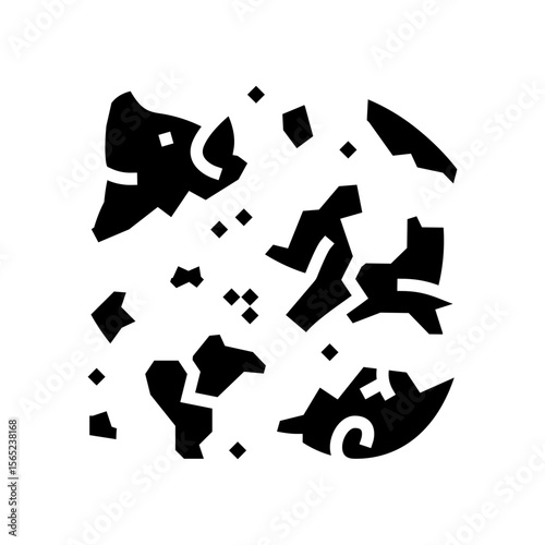 broken empty piggy bank glyph icon vector illustration