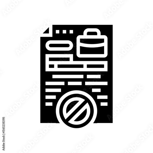 unemployment document glyph icon vector illustration