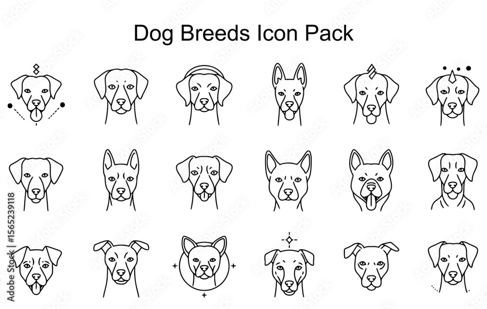 Obraz premium Dog Breeds Icon Pack