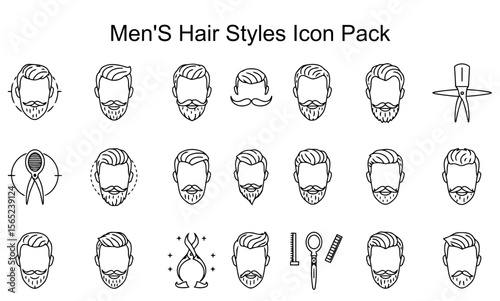 Men's Hair Styles Icon Pack