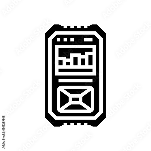 geiger counter measuring radiation levels glyph icon vector illustration