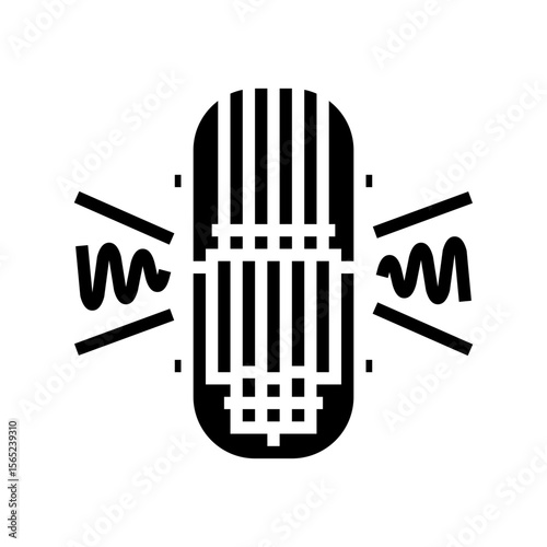 nuclear reactor releasing radiation radioactive pollution glyph icon vector illustration