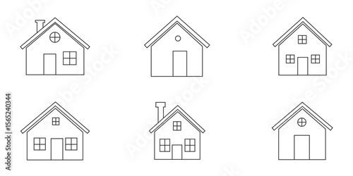 Web home icon for apps and websites. Collection home icons. House symbol, Simple monochrome house icon set, Web Home Icons Pack House Icon Set eps 10