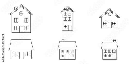 Web home icon for apps and websites. Collection home icons. House symbol, Simple monochrome house icon set, Web Home Icons Pack House Icon Set eps 10