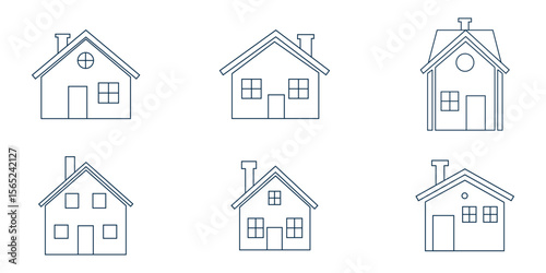 Simple monochrome house icon set. apps and websites. Collection home icons. House symbol eps 10